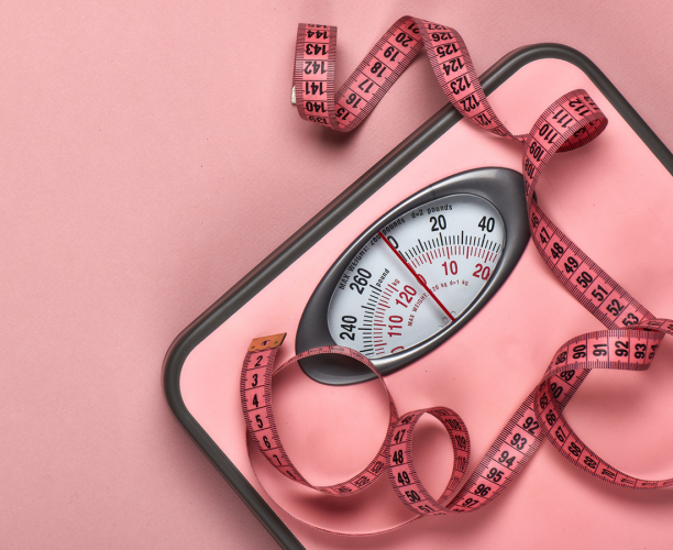 weighing scales and tape measure