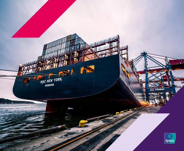 Image of a barge filled with shipping containers