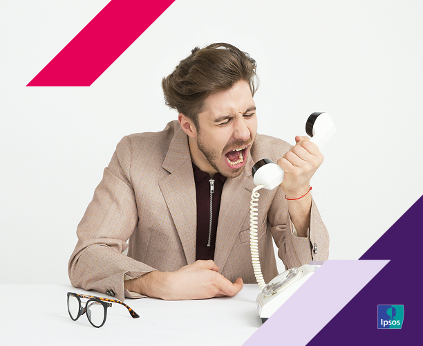 Image of man yelling into phone