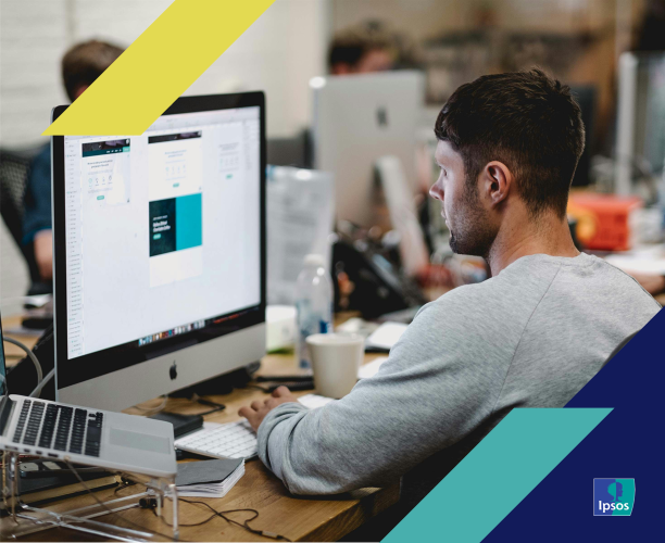 image of person using a computer at work