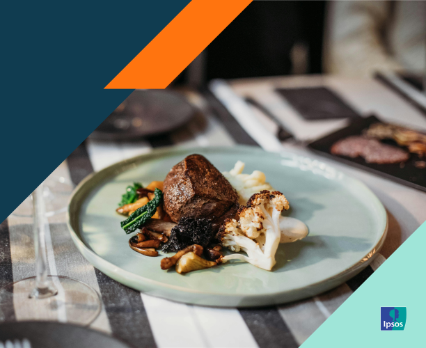Image of a plate with steak and vegetables