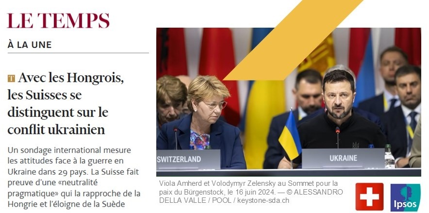 A striking 78% of Swiss believe their country should not get involved militarily in Ukraine war