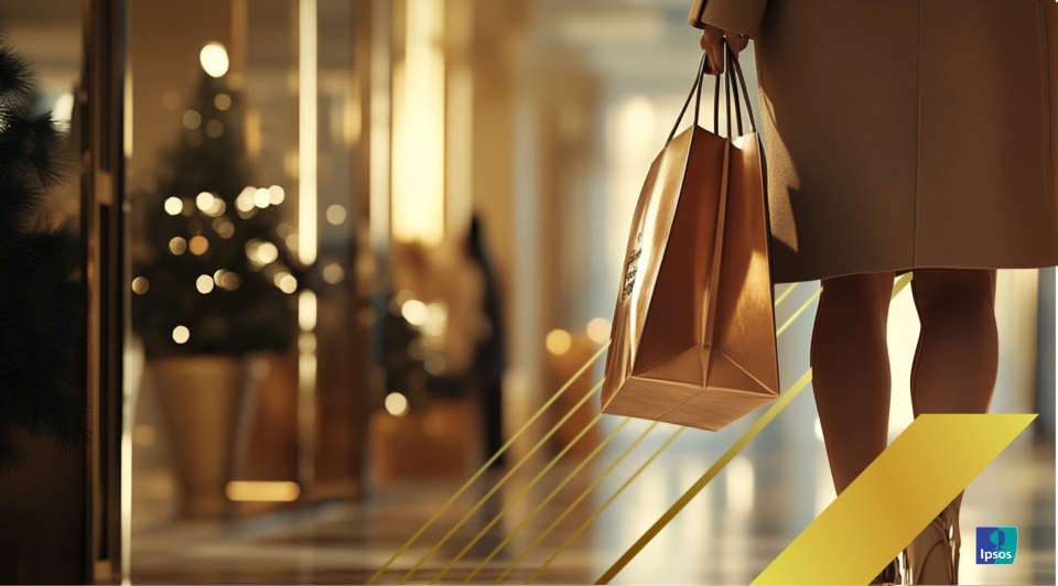 A woman with a shopping bag; image gives a luxurious look