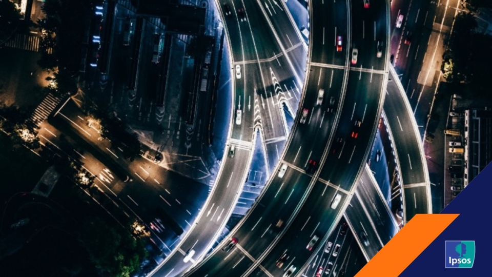 Lit highways at night