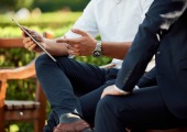business discussion background image