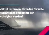 Banner picture of fjord, dark clouds