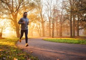 Man jogging in park
