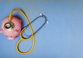 Piggybank with stethoscope
