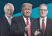 Picture of King Charles III, Donald Trump and Sir Keir Starmer